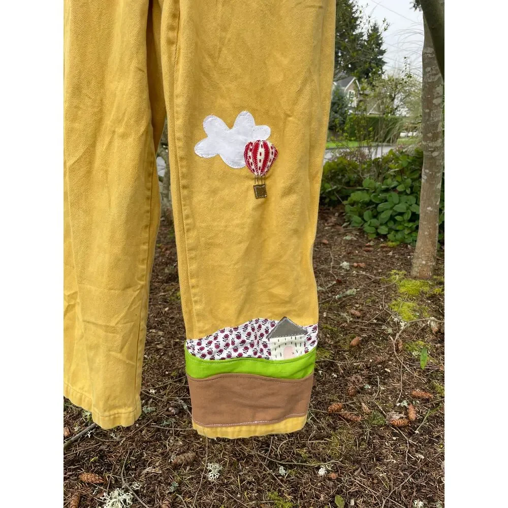 Small Upcycled Urban Outfitters Whimsical Jumpsuit Coveralls - Picture 3 of 8